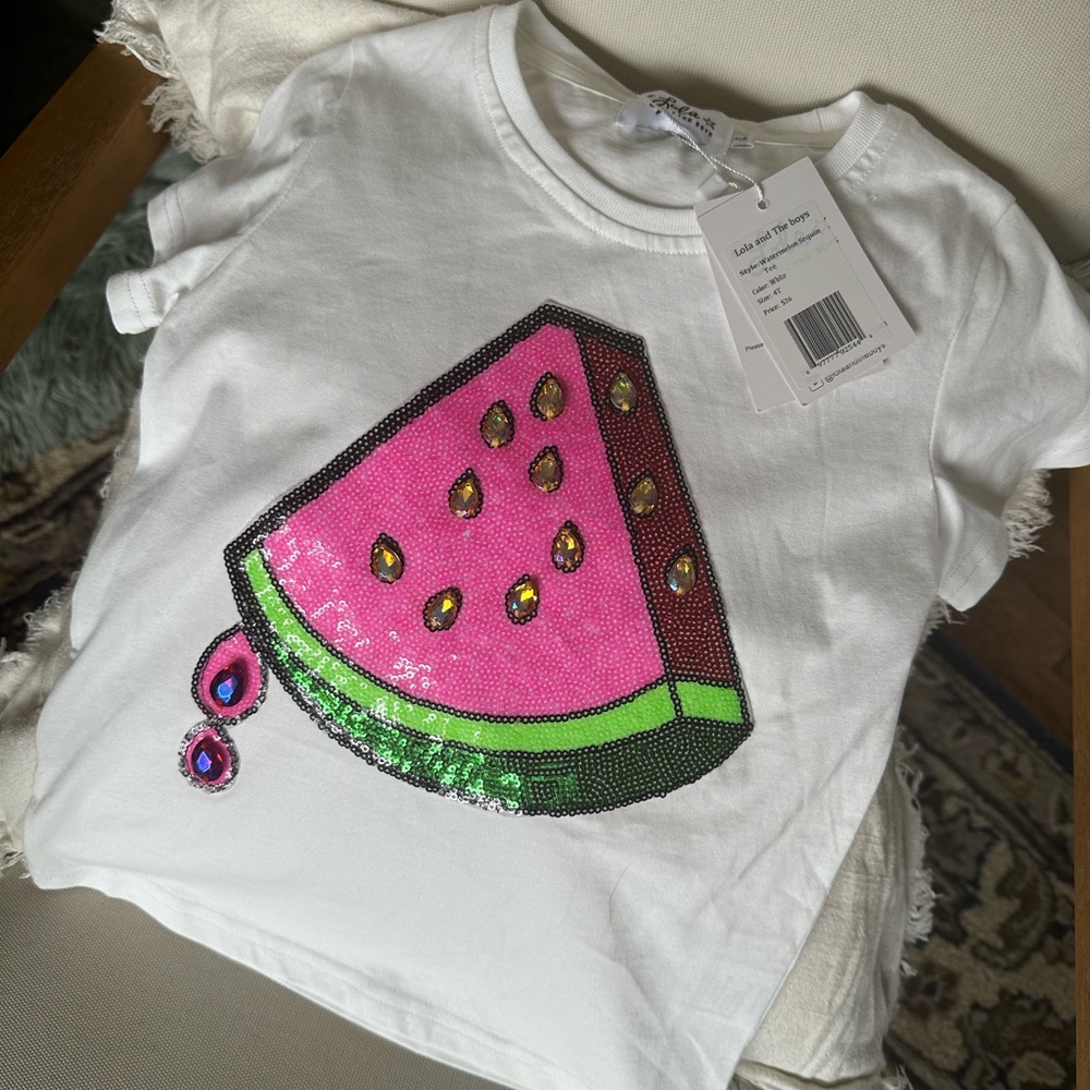Lola + The Boys Watermelon Sequin T-Shirt